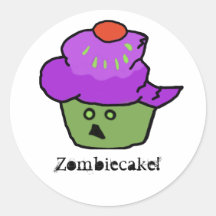 Zombiecake! Ronde Sticker