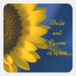 Zonnebloem op de Blauwe Stickers van het Huwelijk
