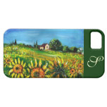 ZONNEBLOEMEN EN PLATTELAND IN HET MONOGRAM VAN TOS iPhone 5 COVER