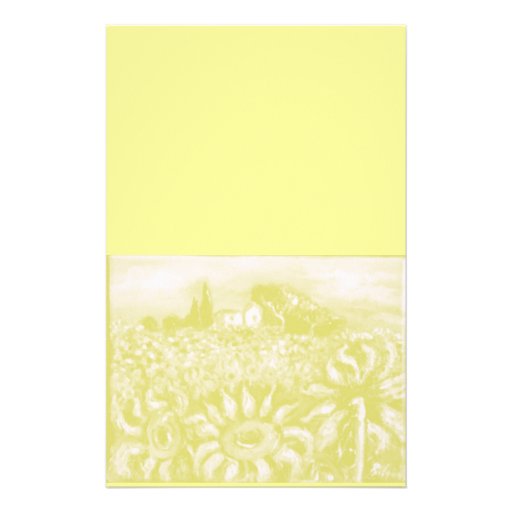 ZONNEBLOEMEN EN PLATTELAND IN TOSCANIË BRIEFPAPIER