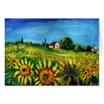 ZONNEBLOEMEN EN PLATTELAND IN TOSCANIË KAARTEN