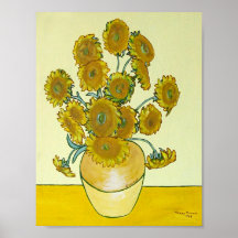 Zonnebloemen op Goud Poster