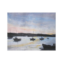 Zonsondergang bij Estuarium Exe Stretched Canvas Print