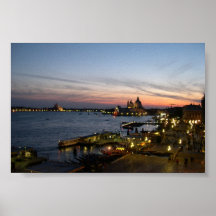 Zonsondergang in Venetië Poster