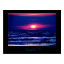 Zonsondergang op het briefkaart van het Strand van Wens Kaarten