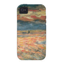 Zonsondergang op zee door Renoir, Vintage Impressi iPhone 4/4S Hoesjes