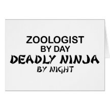 Zoologiste Ninja mortel par nuit Cartes De Vœux