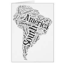 Zuid-Amerika in Tagxedo Wenskaart