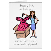 zult u mijn bruidsmeisje (brunette) zijn wenskaart