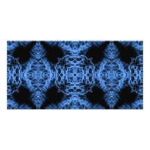 Zwart en Blauw Elegant Patroon Fotokaart
