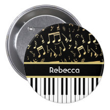 Zwart en de Gouden muzieknoten en Sleutels van de  Buttons