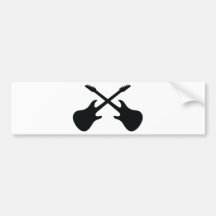 zwart gekruist gitaarpictogram bumpersticker