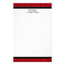 zwart rood patroon persoonlijk briefpapier