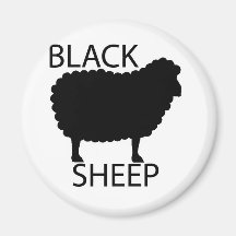 Zwart schapen koelkast magneetjes