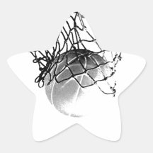 Zwart & Wit Basketbal Sticker