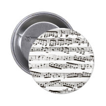 Zwart-witte muzieknoten speldje