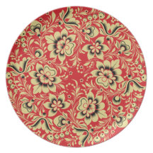 Zwarte, Beige en Rood Party Bord
