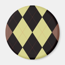 Zwarte, Gele en Bruine Magneet Argyle