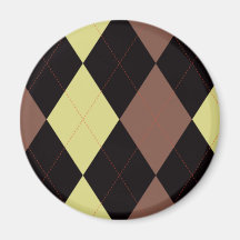 Zwarte, Gele en Bruine Magneet Argyle