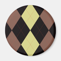 Zwarte, Gele en Bruine Magneet Argyle