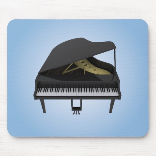 Zwarte Grote Piano: 3D Model: Mousepad Muismat