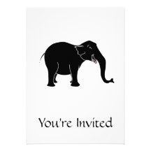 Zwarte het Lachen Olifant Persoonlijke Uitnodigingen