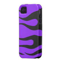 Zwarte Paarse iPhone 4 van Vlammen geval-Partner T Vibe iPhone 4 Hoesjes