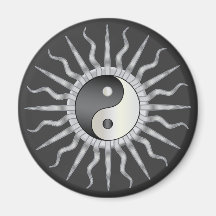 Zwarte Starburst Yin Yang Koelkast Magneet