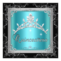 Zwarte van de Tiara van Quinceanera vijftiende de  Persoonlijke Uitnodiging