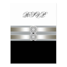 Zwarte Witte RSVP Postard Wenskaarten