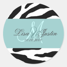 Zwarte Witte zebra/monogramstickers