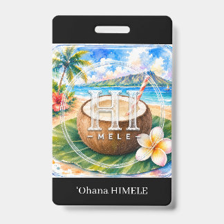ʻOhana HIMELE naamplaatje Coconut Badge