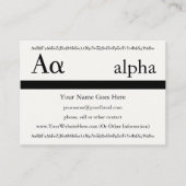 Α - ΓΙΩleuteringen, Λεεεευτικάς α - Greek Letter A Visitekaartje (Voorkant)