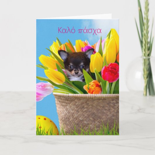 Κ α λ ό π ά χ Chihuahua chiot carte de voeux (Devant)