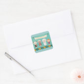 З Днем нар о д ж е н н я Vierkante Sticker (Envelop)