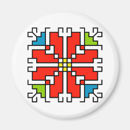М0041 Magnet Bulgaars folkmotief shevitsa rood Magneet