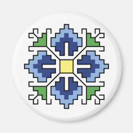 М0065 Magnet Bulgaars folkmotief shevitsa blauw Magneet
