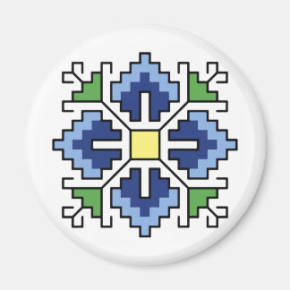 М0065 Magnet Bulgaars folkmotief shevitsa blauw Magneet