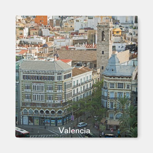 Рanorama van het centrum van Valencia Magneet (Voorkant)