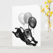 С днём рож д е н и я Verjaardag Franse Bulldog kaa Kaart (Gele Bloem)