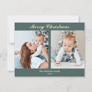 С de Noël carte photo menthe turquoise & vanille