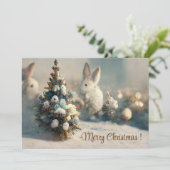 С de Noël paysage imaginaire lapin 3d invitation (Debout devant)