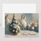 С de Noël paysage imaginaire lapin 3d invitation (Devant / Derrière)