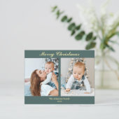 С hristmas fotokaart mint turquoise & vanilla feestdagenkaart (Staand voorkant)
