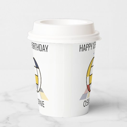 С ol Neoplasticisme Style Monogram. Brief O Papieren Bekers (Rechts)