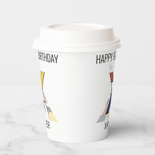 С ol Neoplasticisme Style Monogram. Brief X Papieren Bekers (Links)