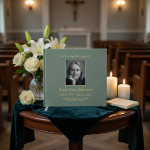 С ustom Foil Funeral Memorial Guest Book