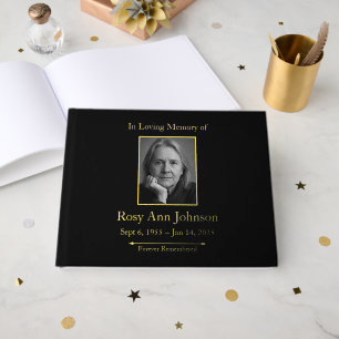 С ustom Foil Funeral Memorial Guest Book