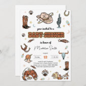 С Westerne Rodeo Baby shower Uitnodiging (Voorkant / Achterkant)