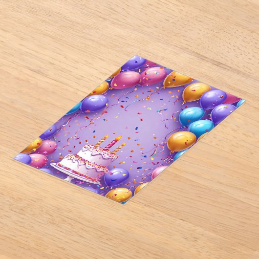 Сkleurrijke verjaardagskunst acryl uitnodigingen (Laagn)